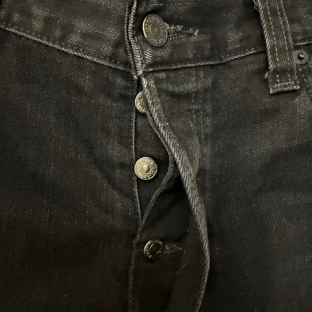 Vintage Levi’s 501 XX Jeans Black Original Straight Leg Denim Button Fly 38x32